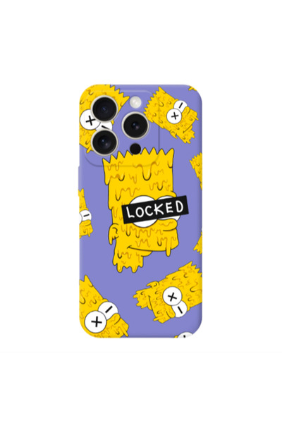 Other Apple iPhone 15 Pro Bart Simpson Purple Colored Silicone TPU Θήκη