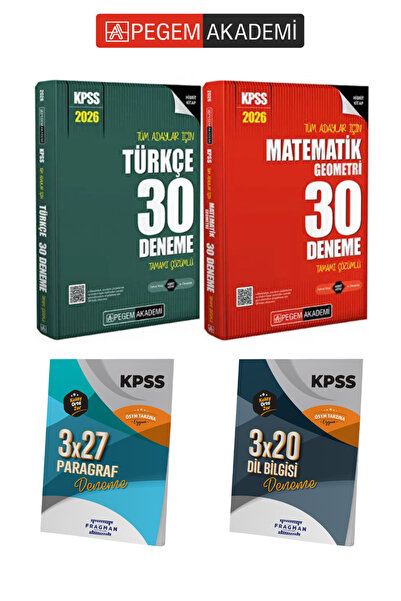 Pegem Akademi Yayıncılık 2026 KPSS Genel Yetenek Türkçe Matematik Geometri 30...