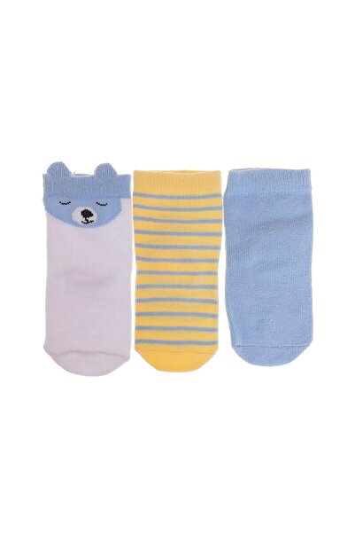 ebebek Hello Baby HelloBaby Erkek Bebek 3lü Soket Çorap Çiçek Baskılı