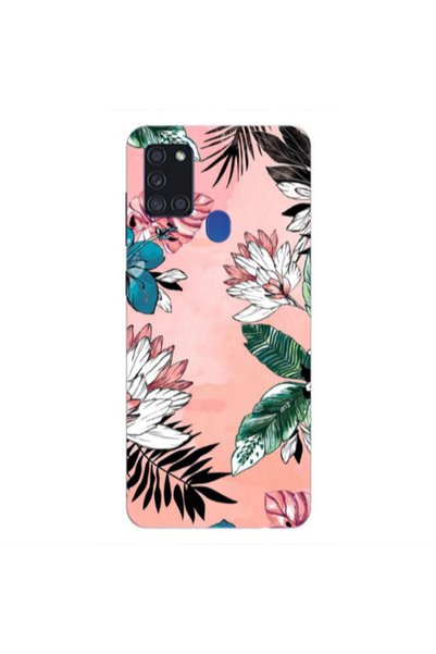 Other Samsung A21S Tropical flowers Transparent Silicone TPU Θήκη