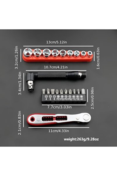 Generic 21Pcs Ratchet Screwdriver Set, 1/4 Ultra Low Profile Mini Ratchet Wre...