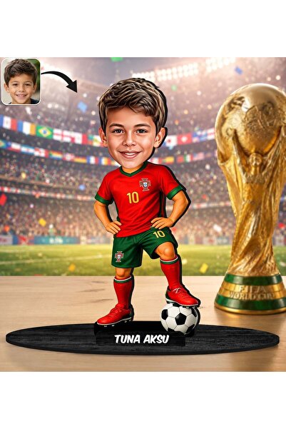 Bk Gift Kişiye Özel Portekiz Milli Takım 2026 Dünya Kupası Karikatürlü Ahşap ...