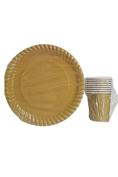 Generic Particimden Lüks 8 Kişilik Kullan-At Parti Seti (8 Tabak + 8 Bardak)
