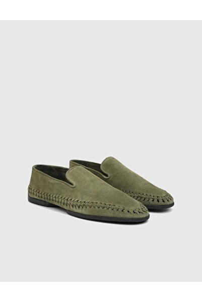 İLVİ Jaret Hakiki Deri Erkek Yeşil Loafer Ayakkabı
