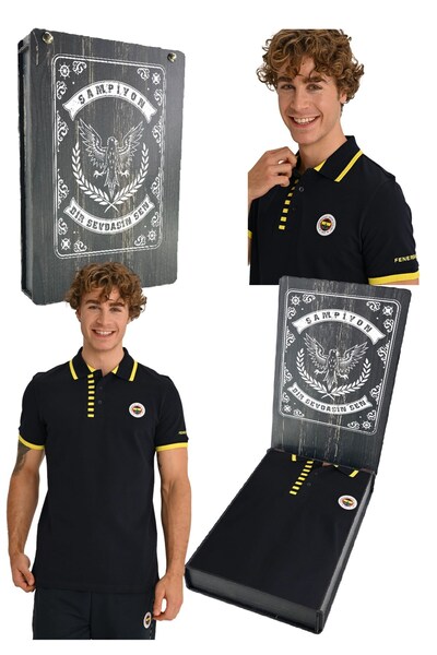 Fenerbahçe ORİJİNAL LİSANSLI ERKEK TRİBÜN ÇUBUKLU DETAYLI POLO T-SHİRT LAZER