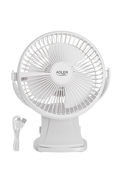 adler Desk fan with clip, rechargeable AD 7342, blade diameter 15.5 cm, 360° ...