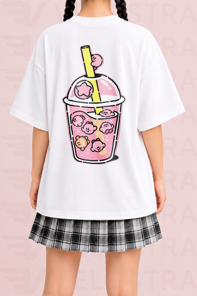 Velostra Women's Cute Character Printed Oversize Crew Neck Cotton Casual Comb...