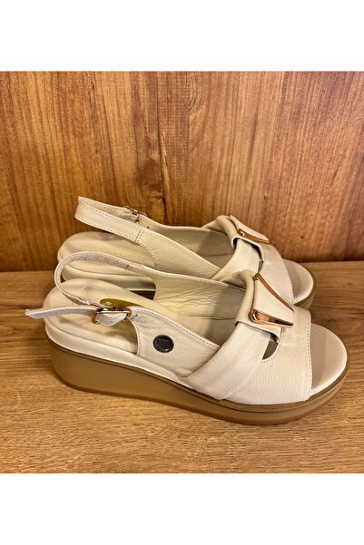 Mammamia Genuine Leather Wedge Heel Women's Sandals