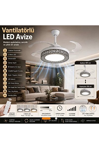 ADOĞAN Uzaktan kumandalı hız ayarı ledli vantilatör