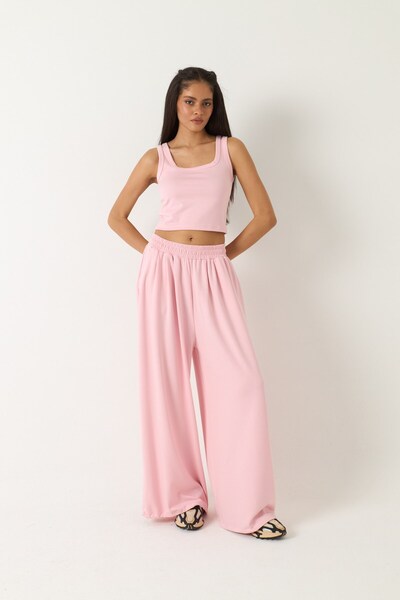 The Champ Clothing Γυναικείο Σετ Modal 2 τεμαχίων Livora Pink – Crop Τοπ και ...