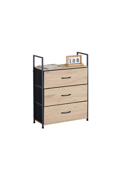 Target Home Συρταριέρα μεταλλικού-ξύλινου υλικού Metalwood-60 με 3 δρύινα συρ...