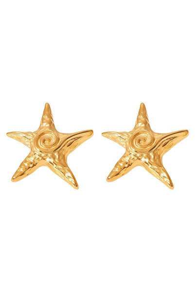 PRETTY LITTLE LADY "STARFISH" EARRINGS, 18K GOLD PLATED STEEL