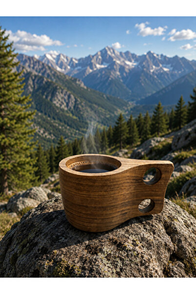 Kifnexwood KUKSA CEVİZ AĞACI YEK PARE AHŞAP BARDAK