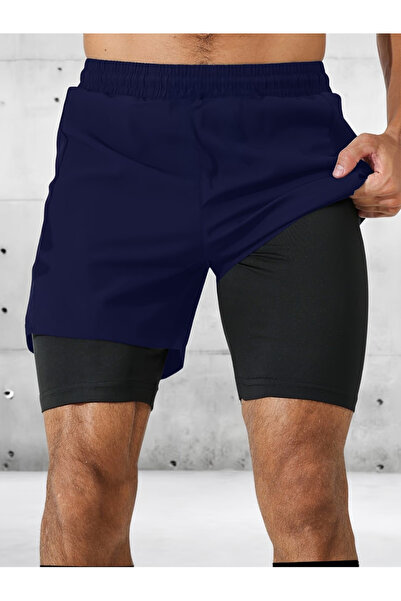 CAZZ SPORTS Cepsiz 2'si 1 Arada GYM-Fitness-Antrenman-Kısa Taytlı Şort- Taytl...