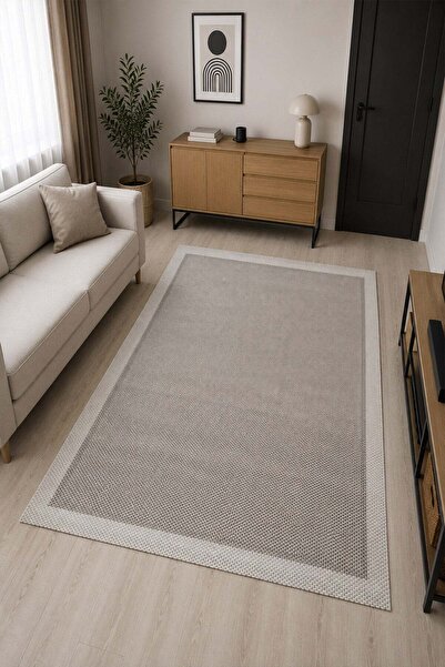 Pelura Halı Sisal Görünümlü Bordürlü Baskılı Kaymaz Yıkanabilir Salon Oturma ...
