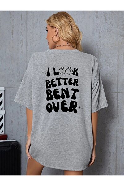 classy moda Άνετη εφαρμογή, Oversize, Μίνιμαλ μπλούζα με στάμπα μπροστά, κοντ...