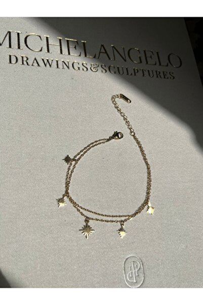 IrazErezJewelry Kuzey Yıldızı Figürlü Çelik Halhal