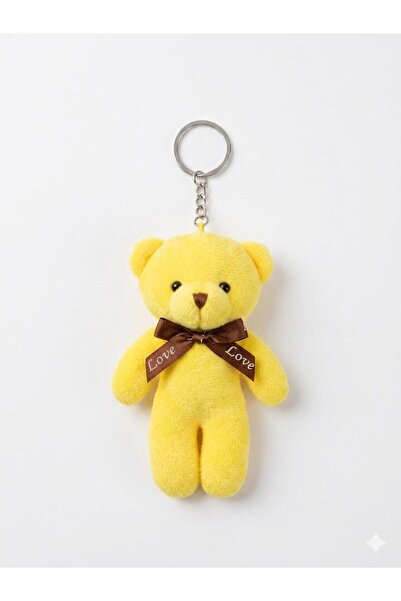 peluş mini ayıcık Sevimli Pelüş Ayıcık - "Love" Detaylı Kurdeleli Tasarım