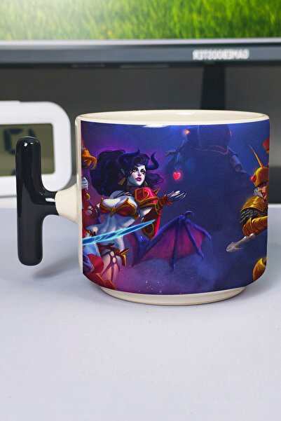 ZipZap Dota 2 Printed Ceramic Luxury Mug (1 Piece) T-Shaped Special Black Han...