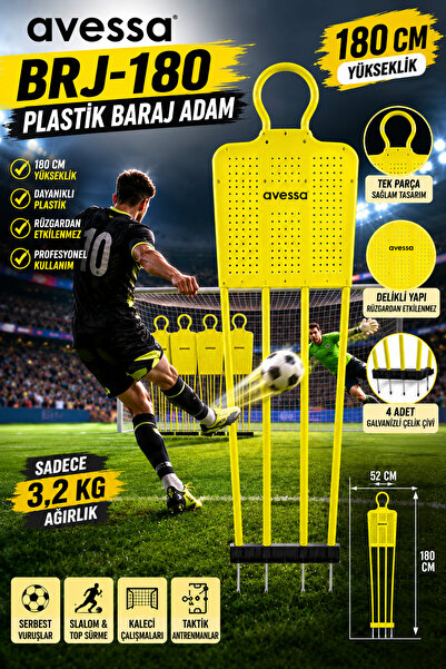 AVESSA Brj-180 Plastik Baraj Adam 180 Cm Sarı - Profesyonel Ölçüler - Rüzgara...