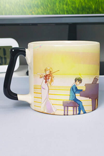 ZipZap كوب سيراميك فاخر مطبوع عليه أنمي Your Lie in April (قطعة واحدة) بمقبض ...