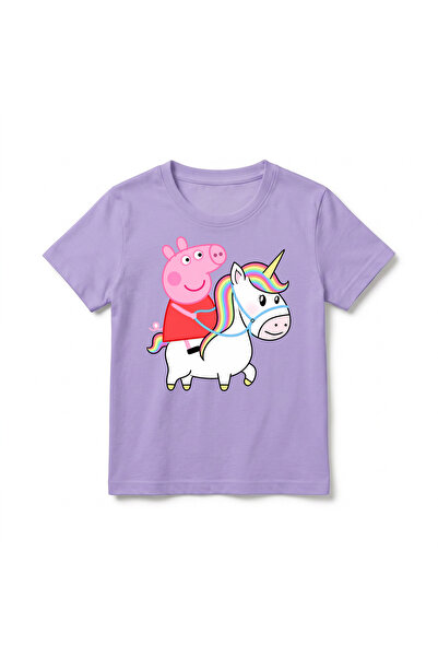 URBANTRENDSTORE Unisex dečija biciklistička majica sa temom Peppa Pig, okrugl...
