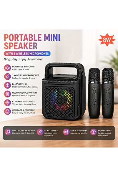 EasyLife Sing-e ZQS-W3103 Portable Bluetooth Karaoke Speaker with 2 Wireless ...