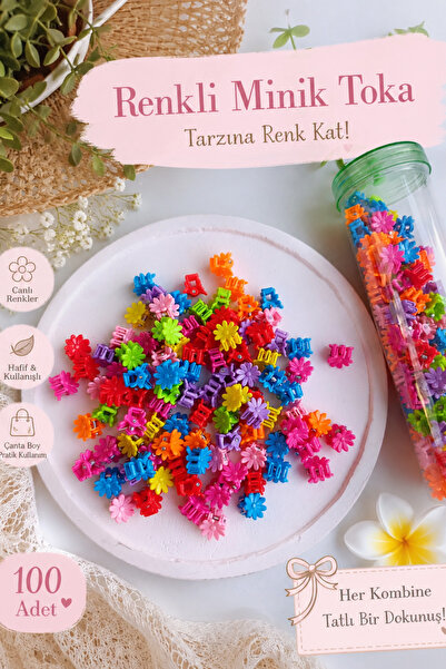 Nisankids 100 Adet Mini Mandal Toka Seti – Kız Çocuk Saç Aksesuarı