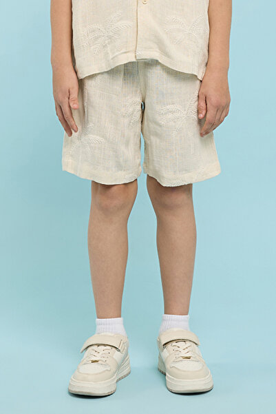 R&B Embroidered Shorts with Drawstring Waist