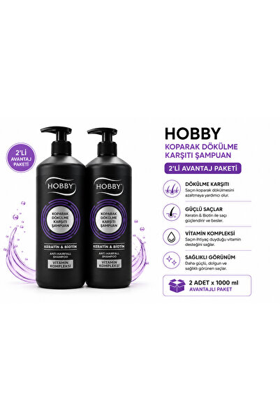 Hobby Şampuan Koparak Dökülme Karşıtı 1000 ml x 2 ADET