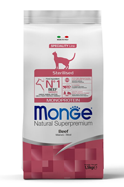 Monge Sterilised Tek Proteinli Sığır Etli Kısırlaştırılmış Kedi Maması 1,5 Kg