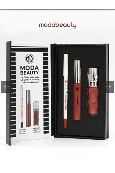Moda Beauty مجموعة الشفاه (قلوس + محدد + روج) 4 الوان من مودا بيوتي A