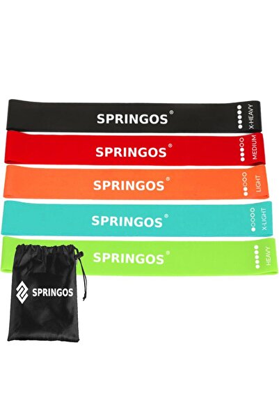 Spokey Set 5 benzi elastice 60x5 Springos – bandă elastică fitness