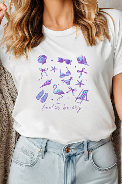 Sarah's Boutique Women's T-shirt – 100% cotton – Purple Beachy