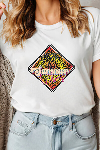 Sarah's Boutique Women's T-shirt – 100% cotton – Leopard Palm