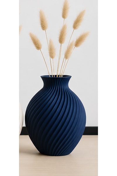 HANART Modern dekoratif şık vazo 20 cm lacivert