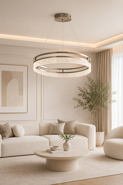 Taşcan Aydınlatma Paloma Krom Sarkıt Led Avize Modern Luxury Salon Yatak Odas...
