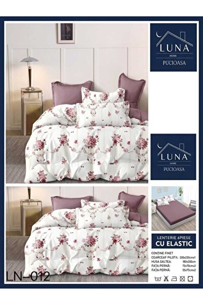 Pucioasa Finet type Duvet Cover Set 6 pieces, Floral Print, double bed, 2 people