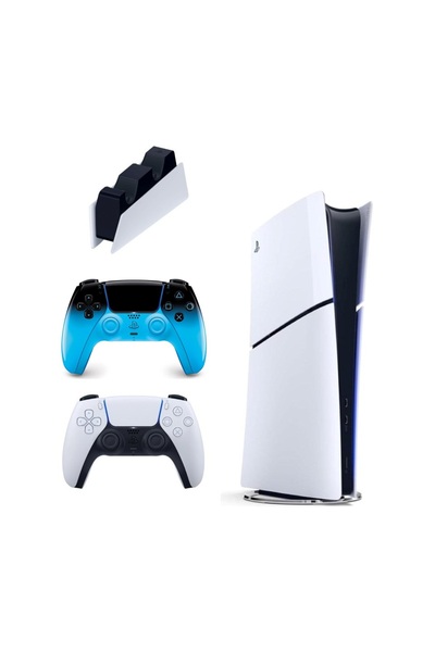 Sony Playstation 5 Slim dijital 825GB + 2.kol Dualsense Rhythm Blue + Ps5 Şar...