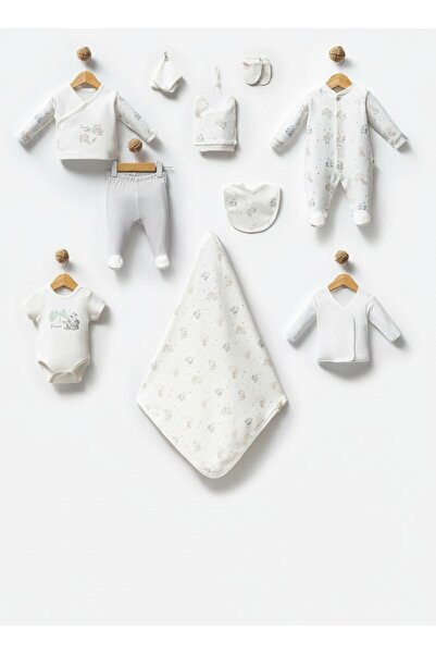 Mou&Kou Cute Animal Patterned 10 Piece Newborn Hospital Discharge Set