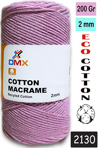 Diva İplik Dmx 2 Mm-Premium Cotton Cotton Macrame Rope-Cotton Chain Macrame B...
