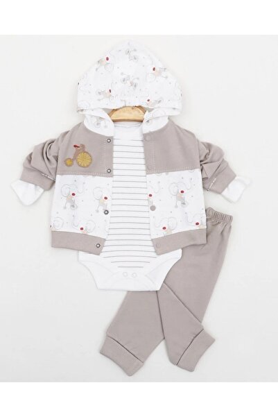 Egelite Baby Boy 3-Piece Seasonal Hooded Elephant Detailed Cute 3-Piece 0-3-6...
