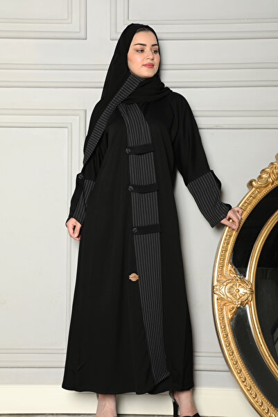 Stylish Fashion عباية من ستايلش فاشن لف باللون الأسود