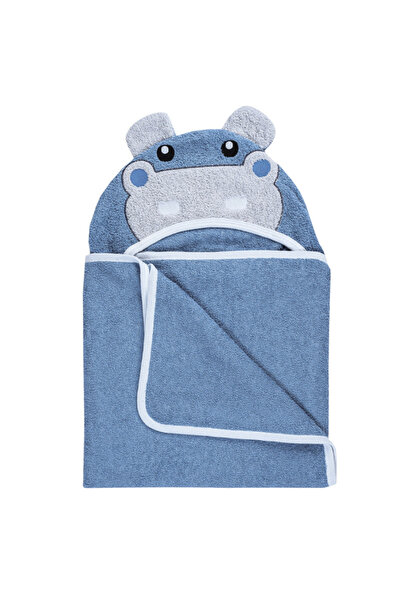 Bubaba Hooded towel, hippopotamus pattern with ears – 110 x 75 cm (0 months –...