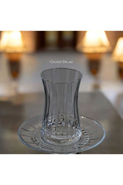 Gold Blue Lisbon Model 61 Piece Water Set