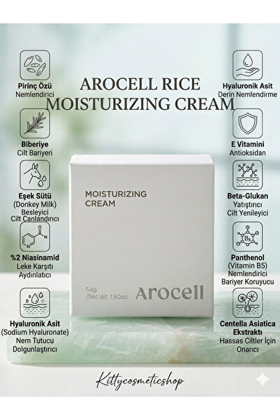 AROCELL Moisturizing Cream, 54 gr(Eşek Sütlü Yoğun Nemlendirici Bakım Kremi)