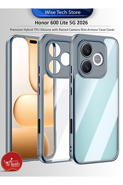 Wtech Honor 600 Lite 5G 2026 Premium Hybrid TPU Silicone with Raised Camera S...
