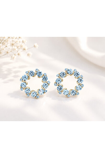 Amanda Circular Earrings with Embossed Diamonds - Shiny (Halka) Earring with ...