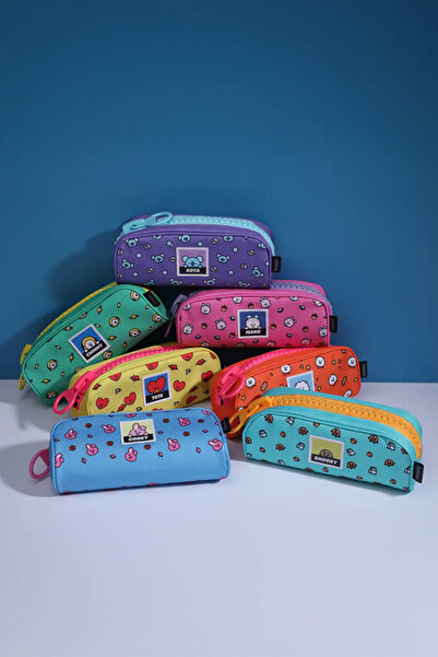 Miniso حامل أقلام كبير بسحاب من BT21 مرخص بحجم 21 سم - حجم كبير، 7 موديلات مخ...