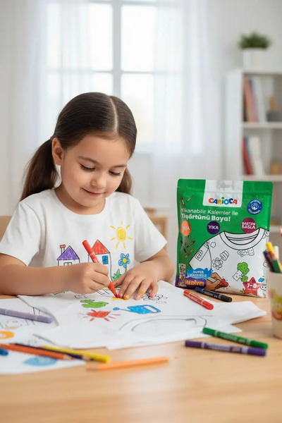 Miniso Paintable Children's T-Shirt 7-8 Years Old – Washable Design with Felt...